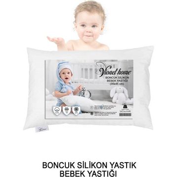 Vionel Home 200 gr 35x45 Beyaz Antialerjik Bebek Yastık Boncuk Silikon Pamuklu Kılıf