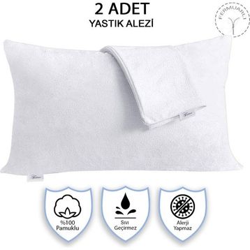 Vionel Home 50x70 cm Beyaz Pamuklu Sıvı Geçirmez 2'li Yastık Alezi