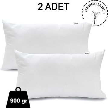Vionel Home 900 gr 50x70 cm Beyaz 2 Adet Fermuarlı Antialerjik Yastık Boncuk Silikon Pamuklu Kılıf