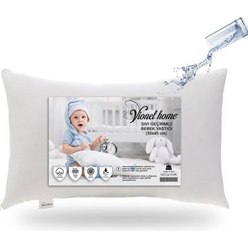 Vionel Home Antialerjik Pamuklu Boncuk Silikon 250 gr 35x45 Beyaz Sıvı Geçirmez Bebek Yastığı