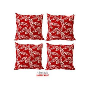 Vip Home 4 Adet Kirmizi Tüy Concept Kirlent Yastik Kilifi