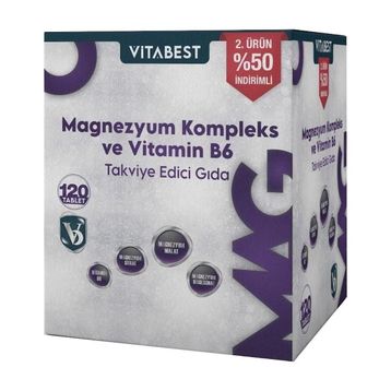 Vitabest Magnezyum Kompleks Vitamin B6 2x60 Tablet
