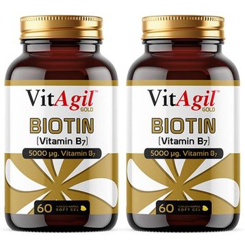VitAgil Gold Biotin Vitamin B7 5000 mcg 60 Kapsül