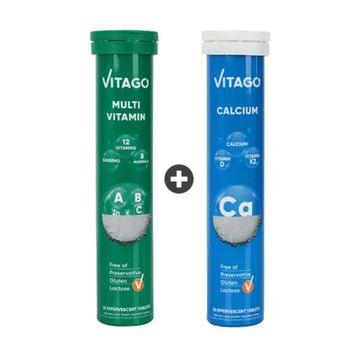 Vitago Multivitamin 20 Efervesan Tablet + Calcium 20 Efervesan Tablet