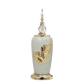 Vitale 43 cm AK.JE0174 Yakut Gold Kapaklı Vazo