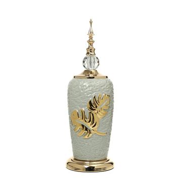 Vitale 43 cm AK.JE0174 Yakut Gold Kapaklı Vazo