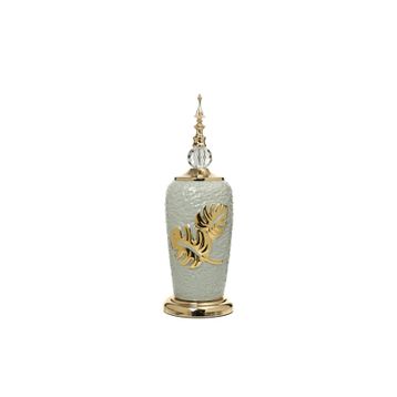 Vitale 43 cm AK.JE0174 Yakut Gold Kapaklı Vazo