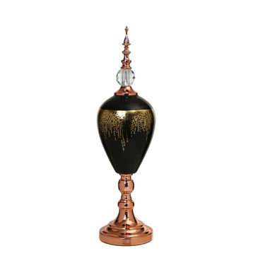 Vitale 60 cm AK.JE0011 Amber Bronz Kapaklı Vazo