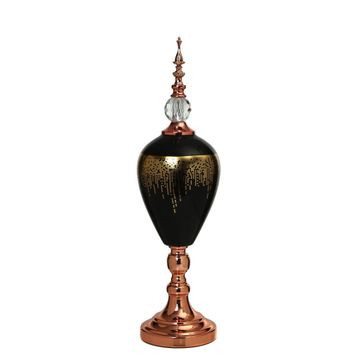 Vitale 60 cm AK.JE0011 Amber Bronz Kapaklı Vazo