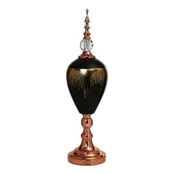 Vitale 60 cm AK.JE0011 Amber Bronz Kapaklı Vazo