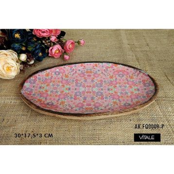 Vitale AK.FQ0009-P Pembe Dekoratif Oval Tepsi