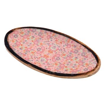 Vitale AK.FQ0009-P Pembe Dekoratif Oval Tepsi