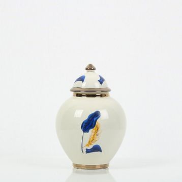 Vitale AK.NRH0060 21 cm Mavi Gold Yaprak Desenli Şah Küp