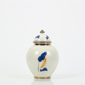 Vitale AK.NRH0060 21 cm Mavi Gold Yaprak Desenli Şah Küp