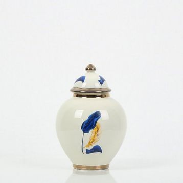 Vitale AK.NRH0060 21 cm Mavi Gold Yaprak Desenli Şah Küp