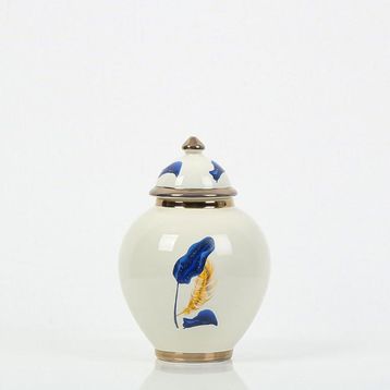 Vitale AK.NRH0060 21 cm Mavi Gold Yaprak Desenli Şah Küp