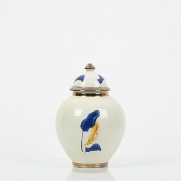 Vitale AK.NRH0060 21 cm Mavi Gold Yaprak Desenli Şah Küp