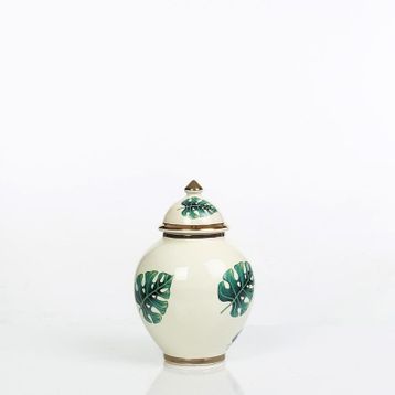 Vitale AK.NRH0088 Yeşil 21 cm Yaprak Desenli Şah Küp