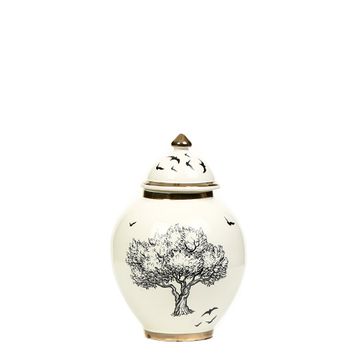 Vitale AK.NRH0088 Yeşil 21 cm Yaprak Desenli Şah Küp