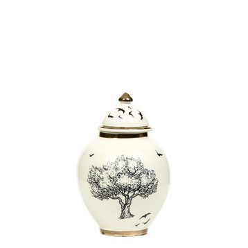 Vitale AK.NRH0088 Yeşil 21 cm Yaprak Desenli Şah Küp