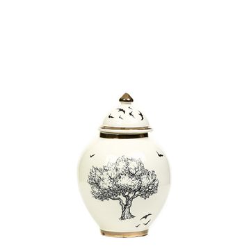 Vitale AK.NRH0088 Yeşil 21 cm Yaprak Desenli Şah Küp