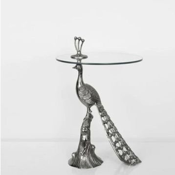 Vitale Silver 61 x 40 cm Tavuskuşu Sehpa