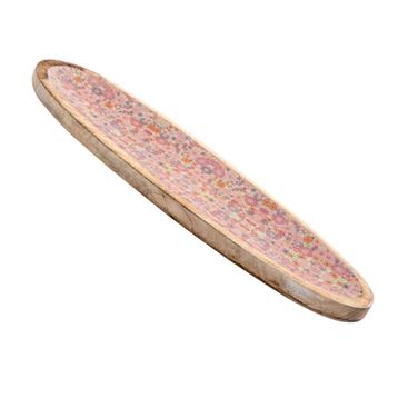 Vitale Şiva Çiçek Desenli Pembe Tepsi