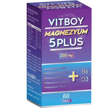 Vitboy Magnezyum 5 Plus 200 mg 60 Tablet