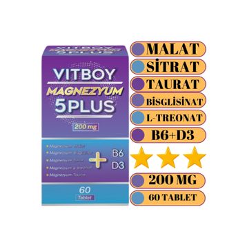 Vitboy Magnezyum 5 Plus 200 mg 60 Tablet