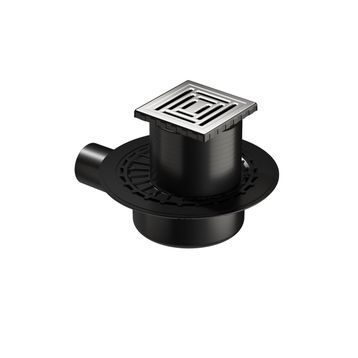 VitrA 5607315 V-Flow Kare Yandan Çıkışlı 10x10 cm DK 800 Kapak Parlak Krom Yalıtımlı Duş Kanalı