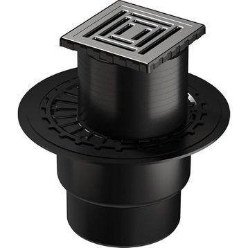VitrA 5607315 V-Flow Kare Yandan Çıkışlı 10x10 cm DK 800 Kapak Parlak Krom Yalıtımlı Duş Kanalı
