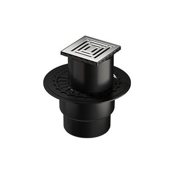 VitrA 5607315 V-Flow Kare Yandan Çıkışlı 10x10 cm DK 800 Kapak Parlak Krom Yalıtımlı Duş Kanalı