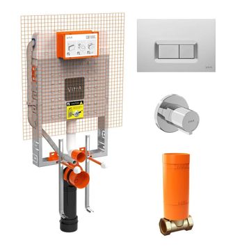 VitrA 8001869 Stop Valfli Mat Krom Parlak Gömme Rezervuar Seti