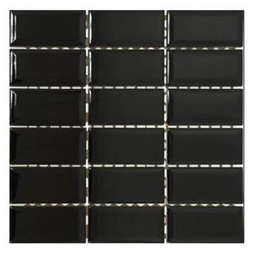 VitrA K52359380001VTE0 5x10 Metro Tiles Mozaik Siyah Parlak Mozaik Duvar Karosu