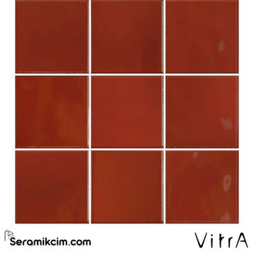 VitrA K9484258 10x10 cm Retromix Lava Kırmızı Parlak Seramik