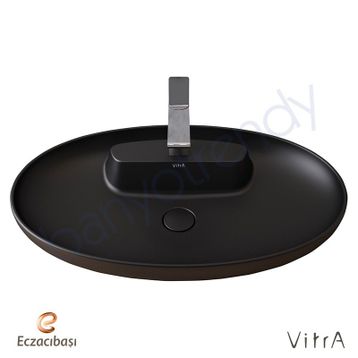 VitrA Memoria 75 cm Oval Mat Siyah Lavabo