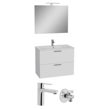 VitrA Mia 80 cm Parlak Beyaz Çekmeceli Banyo Dolabı Seti
