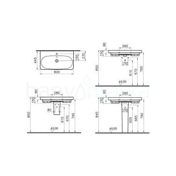 VitrA Nest 80 cm Lavabo