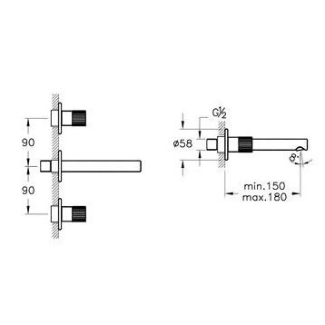 VitrA Origin Ankastre Lavabo Bataryası Siyah A4258236