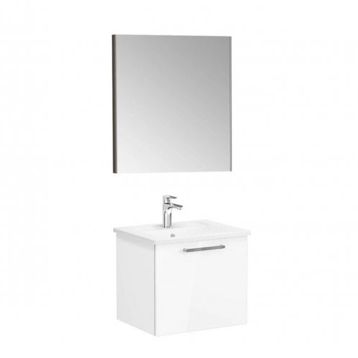 VitrA Root Flat 60 cm Beyaz Çekmeceli Aynalı Banyo Dolabı Takımı