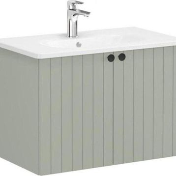 VitrA Root Groove 69295 Mat Retro Yeşil 80 cm Kapaklı Lavabo Dolabı