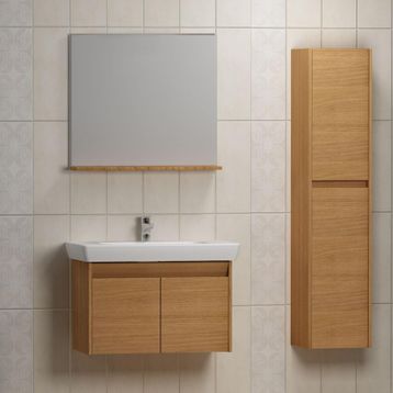VitrA Step 85 cm Tik Beyaz MDF Banyo Dolabı Takımı