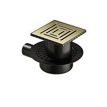 VitrA V-Flow Kare 5607319 Yandan Çıkışlı DK 800 Kapak Parlak Altın Yalıtımlı Duş Kanalı