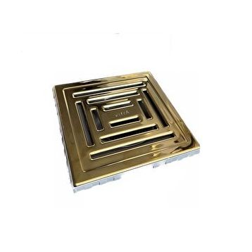 VitrA V-Flow Kare 5607319 Yandan Çıkışlı DK 800 Kapak Parlak Altın Yalıtımlı Duş Kanalı