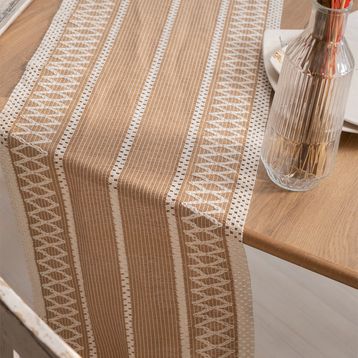 Vivamaison Pamuk Dantel Sütlü Kahve 35x145 cm Runner Masa Örtüsü