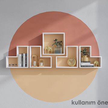 Vivense Beyaz Elitra Duvar Rafı