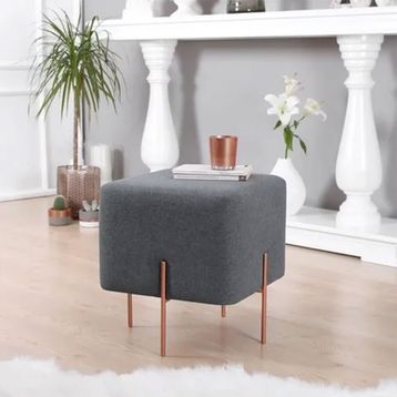 Vivense Collection Copper Kare Koyu Grİ Puf
