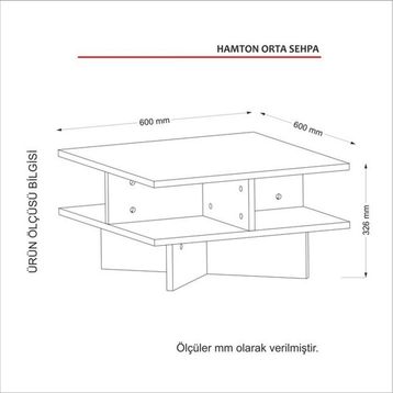 Vivense Hamton Ceviz-Beyaz Orta Sehpa