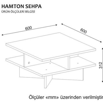 Vivense Hamton Ceviz-Beyaz Orta Sehpa