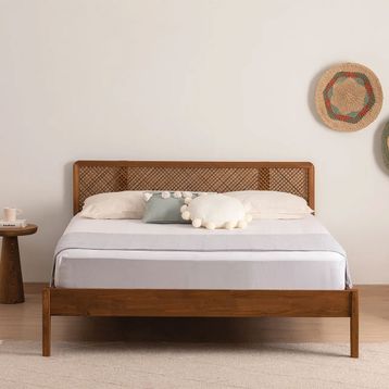 Vivense İzabelya Hazeran Başlıklı Ahşap Ceviz 120X200 Karyola